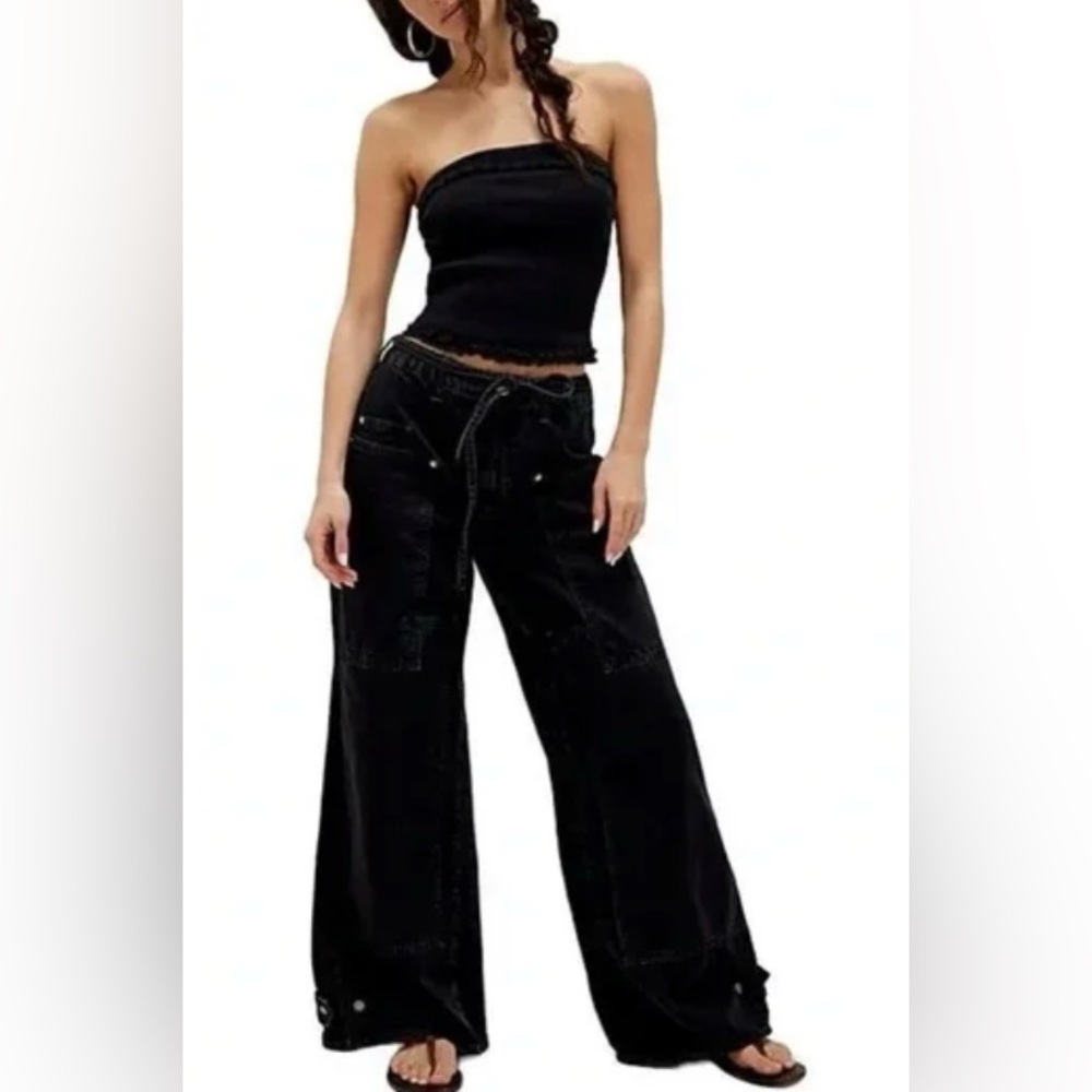 FREE PEOPLE We The Free CRVY Outlaw Wide-Leg Jeans